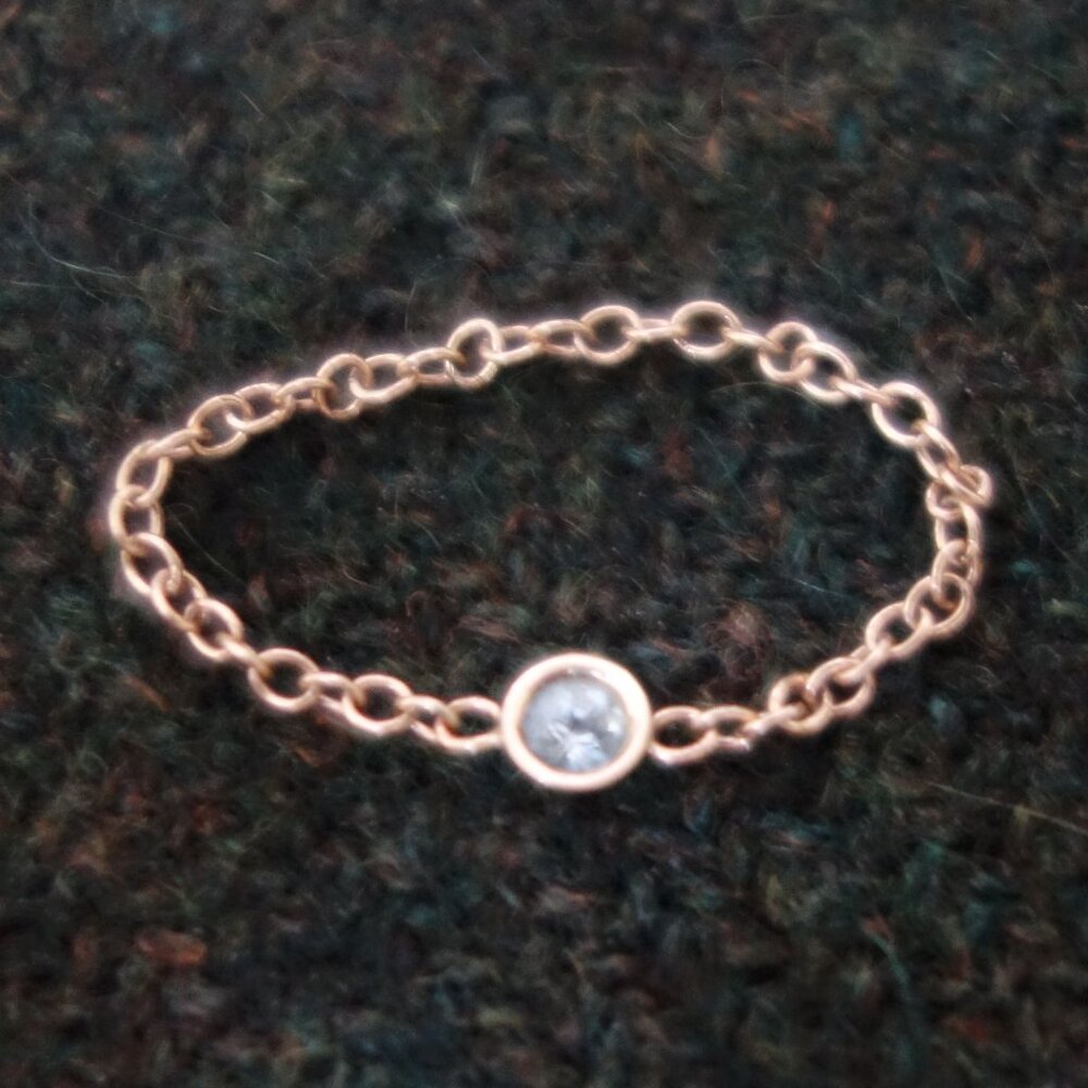 Ariel Gordon chain link diamond ring 14k